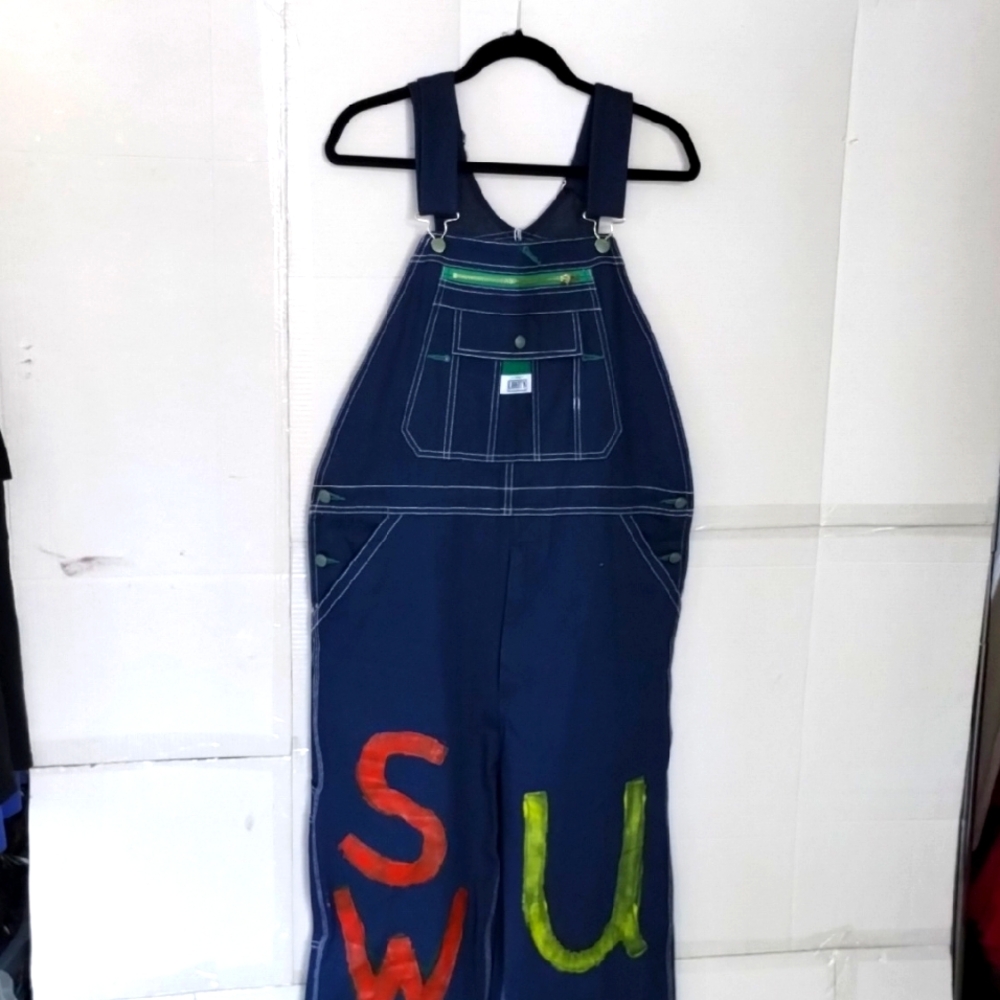 Liberty Overalls Bib Carpenter Men's SZ 40x34 Dk Denim Utility Work Streetwear